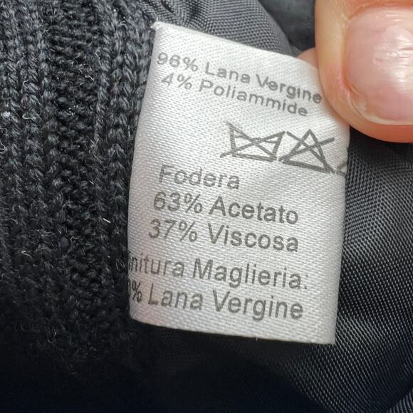 Luisa Spagnoli Gray Black Moto Jacket Tweed Knit Collared Asymmetric Zip Size 46 - Picture 9 of 9